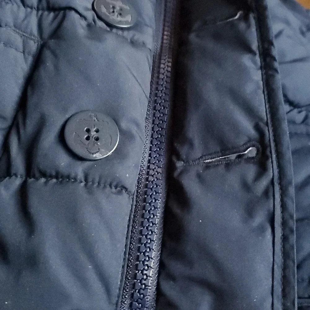 Baby‎ GAP navy nautical puffer coat with detachable hood